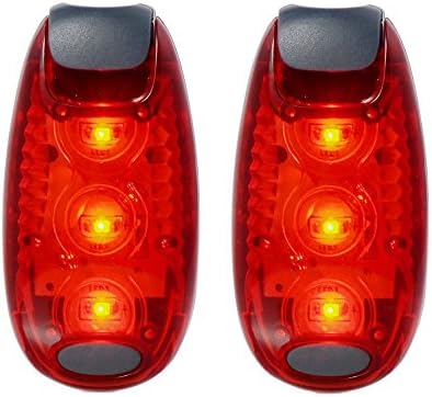 LED Safety Light Clip - DOLAIMI 2Pcs Safety Light Clip with 5 Built-in LED Strobe Light Clip On Bike Tail Light for Runners Jogging Cycling Dog Walking Kids Dogs Reflective Gear Armband &amp; Belt Clip