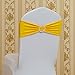 Fvstar 10pcs Chair Sashes Bows Decorative Elegant Wedding Chair Sashes Spandex Party Chair Ties Bands Elastic Chair Ribbons with Buckle for Event Baby Shower Birthday Christmas New Year Banquet,Yellow