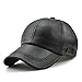 King Star Men's PU Leather Adjustable Winter Warm Baseball Cap Dad Hat Black