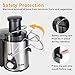Electric Juicer Machine, Fruit and Vegetable Juicer 600ML Juice Cup 1000ML Slag Cup Double Gear Electric Juicer Stainless Steel Black