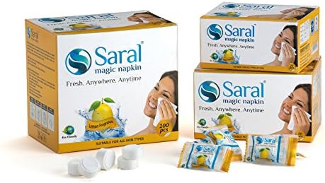 Saral Magic Napkin Cotton Lemon Tablets (Multicolour, 175 Pieces) - Pack of 3