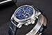 Men's Watches Blue Leather Chronograph Waterproof Watch Date Shows The Analog Star Sport Quartz Watch