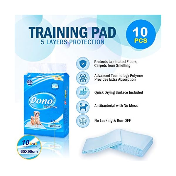 Dono-Pet-Training-Pee-Incontinence-Pad-Puppy-House-Training-Pads-Mats-for-Younger-Pets-Adult-Pets-60-90cm-Highly-Absorbent-Leakproof-1-bag Dono Pet Training Pee Incontinence Pad Puppy House Training Pads Mats for Younger Pets, Adult Pets 60 * 90cm Highly…