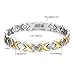 JFUME Magnetic Bracelets for Women 18k Gold with Silver with Link Remove Tool Included 7.5