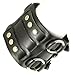 Wide Triple Strap Leather Cuff Wrap Gothic Wristband Bracelet With Buckle Fastening - Black