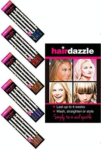 Hair Dazzle, Salon PRO Dazzle Pack, Sparkle extensions, 500 strands approx, 40 inch Professional Hair Glitter tinsel, Hair Salon Pro Pack (Gold, Silver, Bronze, Rainbow Mix, Mermaid Mix)