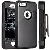 FOGEEK iPhone 6 Case, Heavy Duty PC for iPhone 6/6S w/ 360 Degree Rotary Belt Clip & Kickstand (Black)