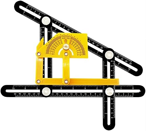 Smallcar Angle Measurement Tool Ruler Metal Aluminum Multi Functional Universal Measuring Anglizer Template/Layout Tool for Woodworking,Builders, Craftsmen, Roofers, Tilers, DIY-ers with Protractor