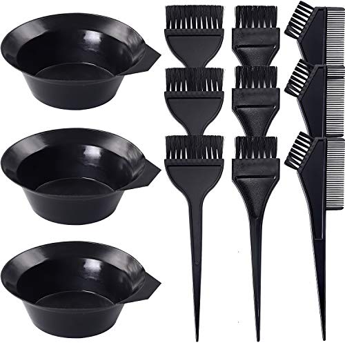 25 Pieces Hair Dye Coloring Kit 3 Sets Hair Dye Color Brush Hair Dye Comb and Mixing Bowl and Ear Cover,Gloves for Hair Tint Dying Coloring Tool