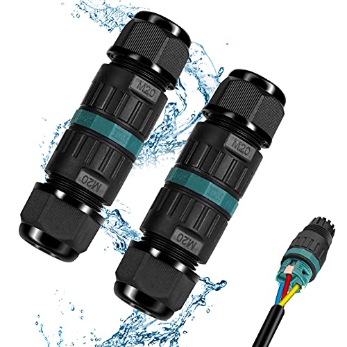 Kabelverbinder Wasserdicht IP68 - Kabelverbinder Wasserdicht 3-polig Erdkabel Verbindungsmuffe für Ø5-12 mm…