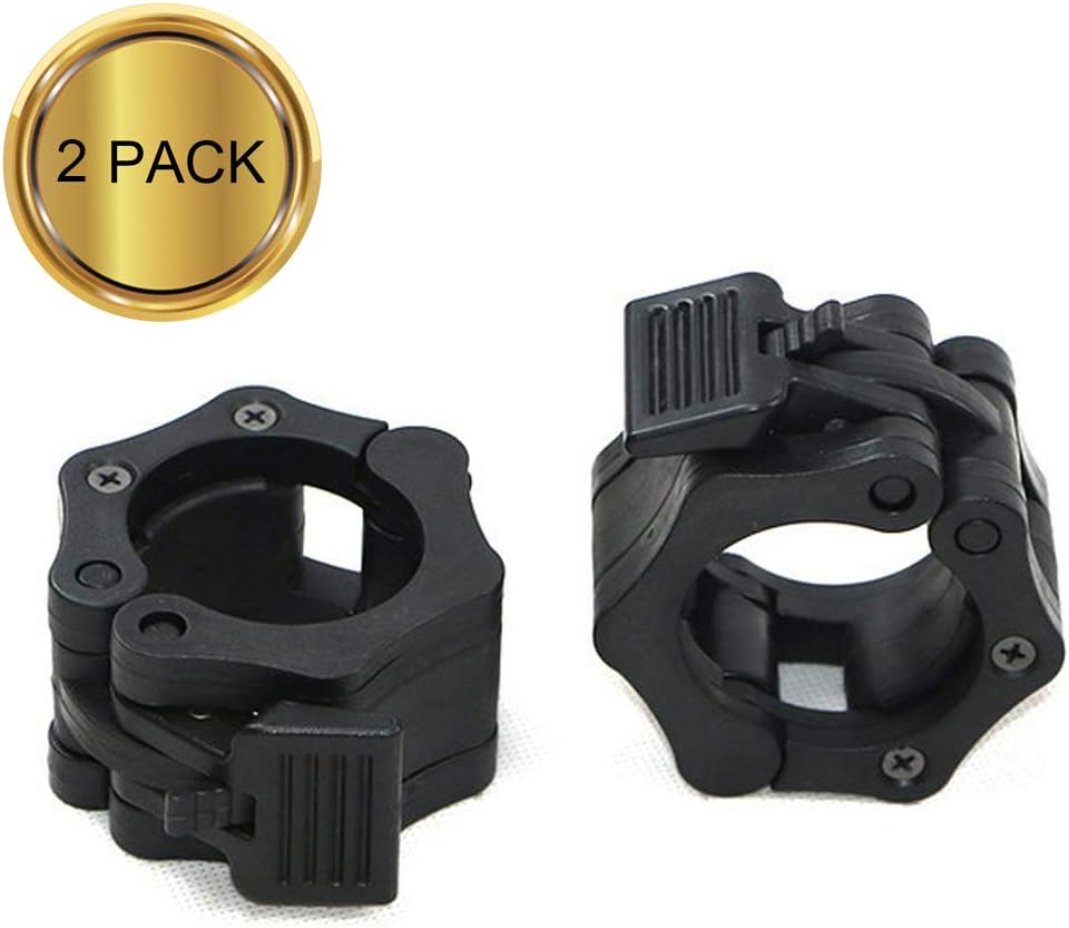 WAQIA Oh 2 Pack Barbell Clamps Olympic Quick Release Non-Slip Barbell Collar Lock Clips Clamp Weight Lifting Bar Gym Fitness Dumbbell Buckle Fitness Accessories