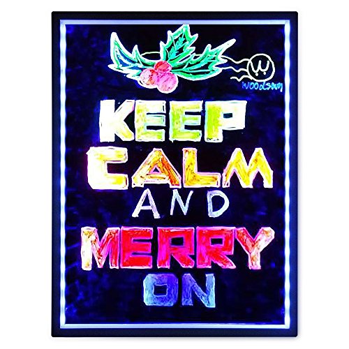 Woodsam 32″x24″ LED Message Writing Board, Flashing Illuminated with Remote Controlled, Multiple Colors&Sizes, Flash Modes