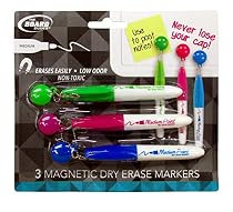 The Board Dudes Magnetic Tassel Cap Dry Erase Marker 3 Color Set Medium Point Non-Toxic