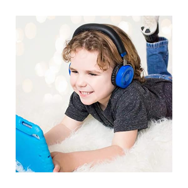JuniorJams-Volume-Limiting-Headphones-for-Kids-3-Protect-Hearing--Foldable-Adjustable-Bluetooth-Wireless-Headphones-for-Tablets-Smartphones-PCs-wMic--by-Puro-Sound-Labs-Blue Puro Sound Labs JuniorJams Volume Limiting Headphones for Kids 3+ Protect Heearing- Foldable & Adjustable Bluetooth…