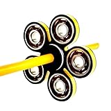 New Splat Fidget Spinner FREE Pencil Adapter Three Ply Five Way Durable Design Smooth Surface High End ABEC-9 Bearings 1-3 Min Spins for Kids & Adults Relieves Anxiety & Boredom BLURR3D (Black/Yellow)