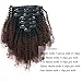 Sassina Ombre Afro Curly Clip in Extensions Double Wefts Human Hair Weave For Black Women 1B Off Black Fading into Light Chocolate Brown 120 Grams 7 Pieces/Set With 17 Clips AC 1BT4# 20 Inch