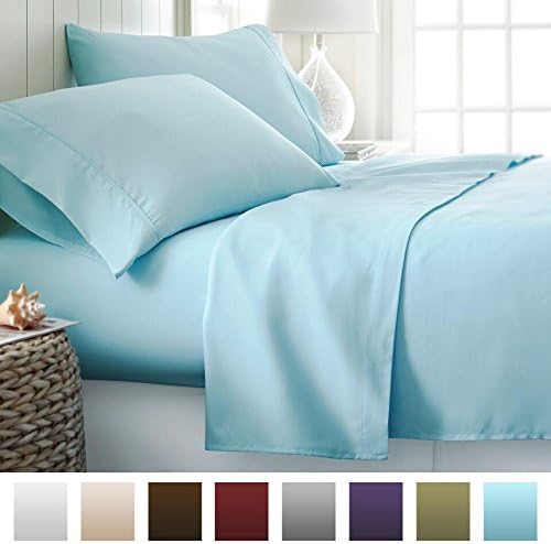 Park Hotel Collection Luxury Soft Brushed 2100 Series Microfiber Sheet Set - Hypoallergenic - Queen - Sky Blue
