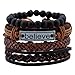 Leather Bracelet for Men Wrist Band Brown Rope Bracelet Bangle DALARAN