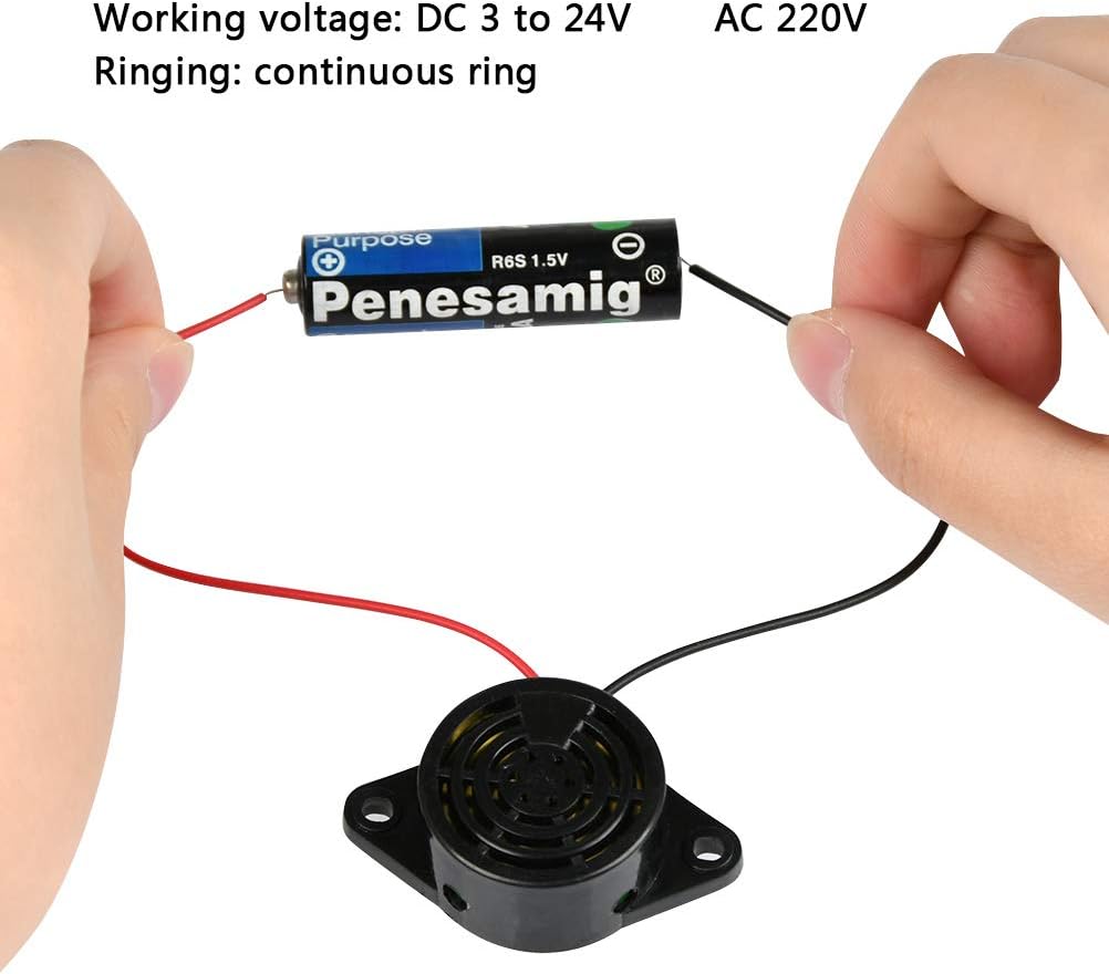 YANSHON 6Pcs 12V Electronic Buzzer Alarm Sounder 95Db High Decibel