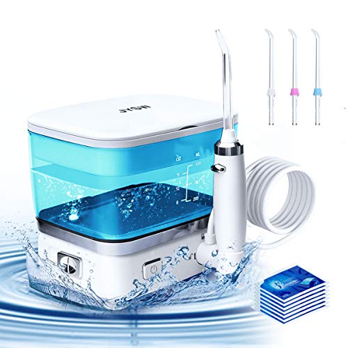 Water Flosser,JYSW Portable Water Pick Teeth Cleaner-500ML IPX7 Waterproof Electric Dental Oral Irrigator With Home Travel Bag and Teeth Whitening Strips,5-Mode Water Flossing with 3 Jet Tips - Thumbnail 7