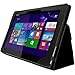 iGadgitz U2774 PU Leather Folio Case Cover with Multi-Angle Viewing Stand and Auto Sleep/Wake Plus Screen Protector Compatible with Asus Transformer Book T100, T100T and T100TA 10.1