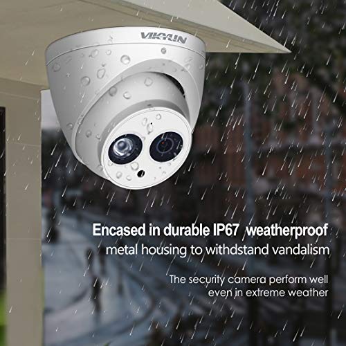 6MP Dome PoE IP Security Camera 2.8mm Lens,6 Megapixels Super HD Outdoor Indoor Home Video Surveillance Poe Camera with Audio,IR 30m Day and Night,ONVIF,IP67 Waterproof