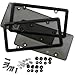 Zone Tech Clear Smoked License Plate Cover Frame Shield Combo - 2-Pack Premium Quality Novelty/License Plate Clear Smoked and Black Bubble Shield and Frame