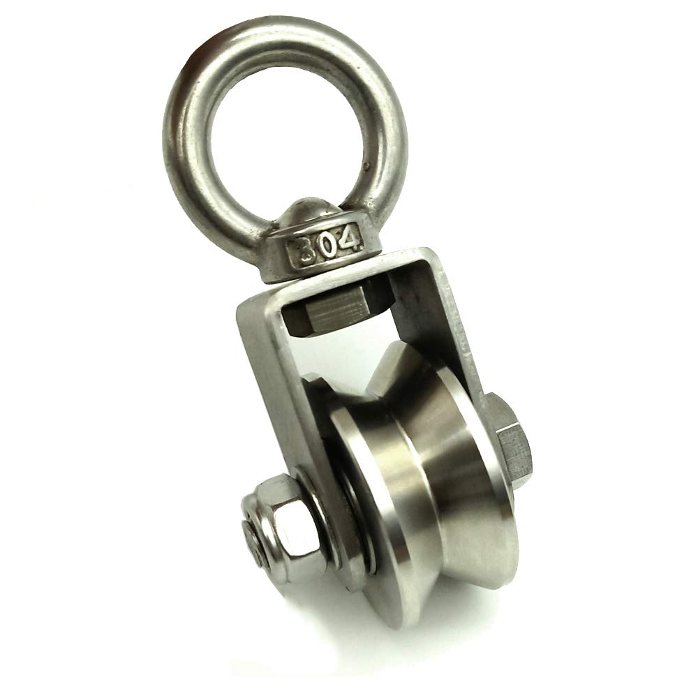 RHKING Pulley Wheel V Heavy Duty Pulley Durable Super Silent Stainless Duplex Bearing Detachable 360 Degree Rotation Smooth Loading 1100lb/500 Kg for Material Handling and Moving: Industrial & Scientific