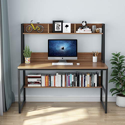 Tribesigns Computer Desk with Hutch, 47 Inches Home Office Desk with Space Saving Design with Bookshelf for Small Spaces… - Image 2