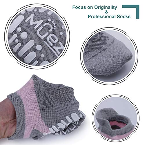 Muezna-Non-Slip-Yoga-Socks-for-Women-Anti-Skid-Pilates-Barre-Bikram-Fitness-Socks-with-Grips-Size-5-10