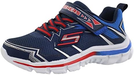 Skechers Boys' Nitrate Ion Blast Sneaker Navy/Red 1 M US
