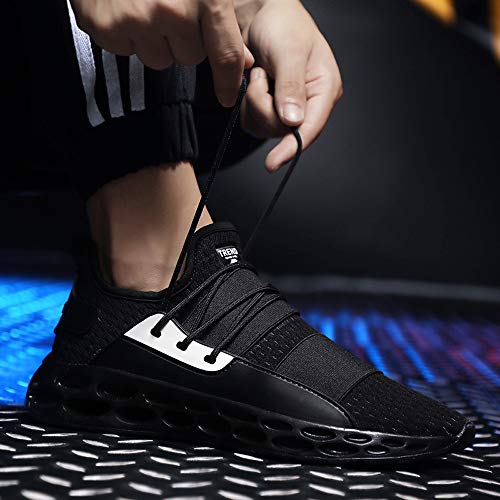 Men's Sneakers Running Lightweight Breathable Casual Sports Shoes Mesh Lace-up Tennis Shoes Air Max Shoes Black