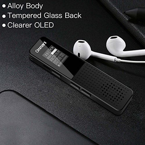 Voice Recorder, 8GB 1536Kbps Digital Audio Sound Recorder Dual Microphone Dynamic Noise Reduction USB Rechargeable Voice Activated Recorder with OLED Screen A - B Repeat for Lecture Meeting - Thumbnail 5