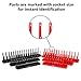 Olsa Tools SAE (Red) & Metric (Black) Socket Storage Trays - 6 Piece Set | 1/4-Inch, 3/8-Inch, 1/2-Inch Drive | Professional Quality Tool Organizer | Professional Grade