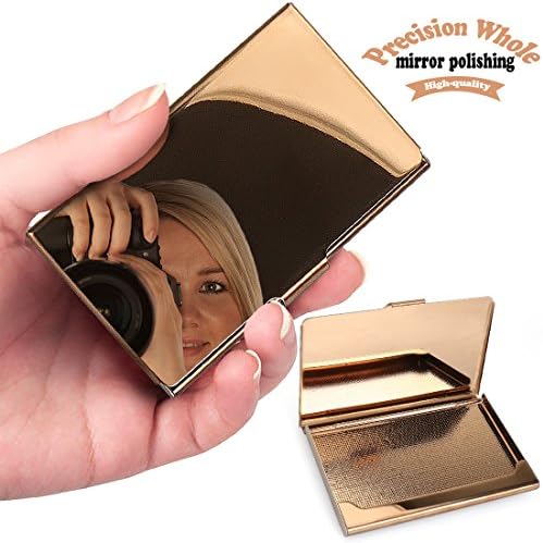 Yobansa® Stainless Steel Rose Gold Business Card Holder Credit Card Holders Business Card Case for Men and Women (Rose Gold)