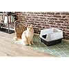 Iris Ohyama, Cat litter tray with high sides, no litter spill, removable high rim, entrance height: 15 cm, scoop…