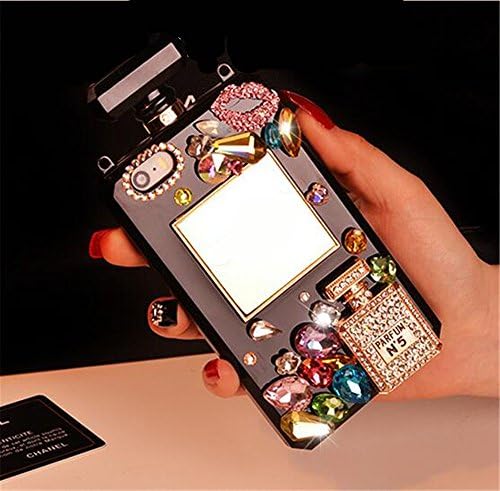 CYZY iPhone 7 Plus Case with Chain,3D Handmade Luxury Bling Diamond Crystal Perfume Bottle Handbag Case for iPhone 7 Plus 5.5 Inch (Black)