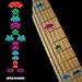 Fretboard Markers Inlay Sticker Decals for Guitar Bass - Space Invaders (Colored)