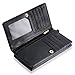 Augur Women's Matte Leather Wristlet Clutch Wallet with Wrist Strap Card Holder Evening (Black)