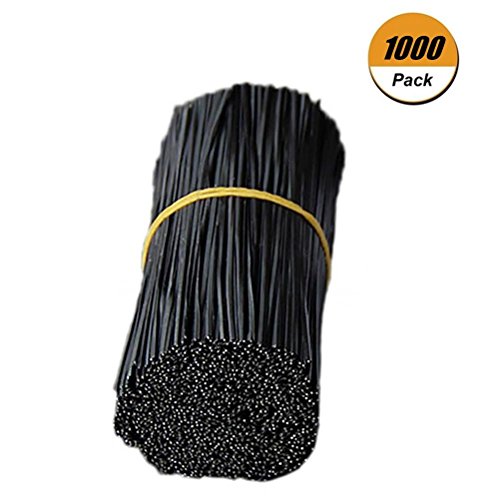 Eshylala 1000 Pcs Metallic Twist Cable Cord Wire Ties Reusable Cable Ties Cable Clips for Food Bags Clear Plastic Treat Bag Home Office Garden Use (Black)