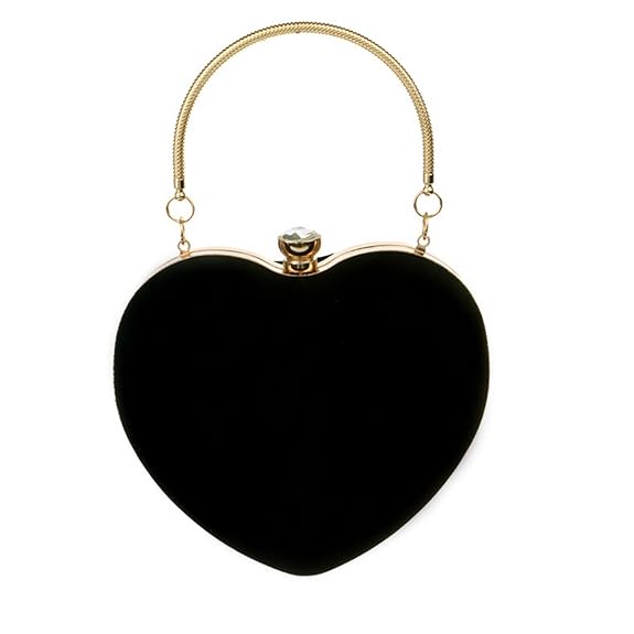 1950s Handbags, Purses, and Evening Bag Styles Mily Heart Shape Clutch Bag Messenger Shoulder Handbag Tote Evening Bag Purse $24.66 AT vintagedancer.com