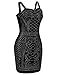 Meaneor Women Plus Size Sequined Sequin Embellished Sleeveless Sexy Club Party Bodycon Strap Dress,(Black XXL)