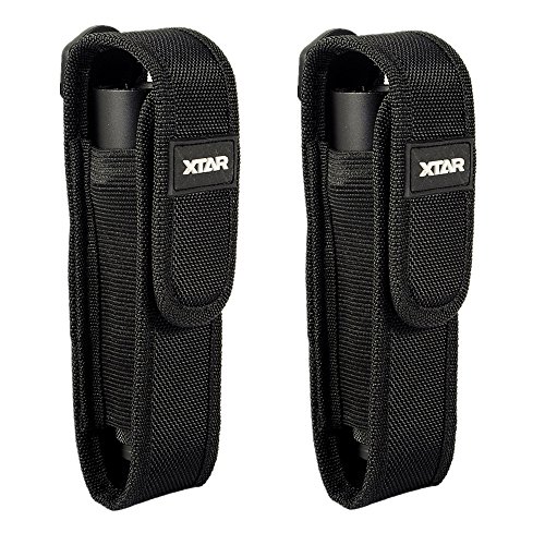 XTAR Flashlight Pouch Holster Holder for FENIX UC30 UC35 E35 Surefire G2 6P E2L UltraFire 501B 502B XTAR TZ20 Black, 2 Pack