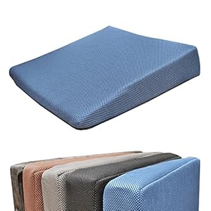Medipaq® MEMORY FOAM Medipaq – Memory Foam Wedge Cushion for Back Support, Posture Correction, Pain Relief and Height Boost – Orthopaedic Seat Pad with Washable, Breathable 3d Mesh Cover – With Anti Slip Bottom