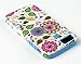 DandyCase 2in1 Hybrid High Impact Hard Colorful Spring Flowers Pattern + Sky Blue Silicone Case Cover For Apple iPhone 5S & iPhone 5 (not 5C) + DandyCase Screen Cleaner