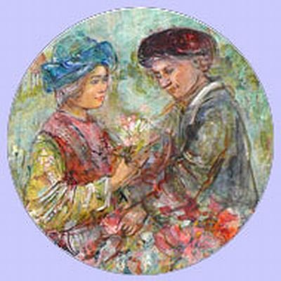 Edna Hibel Designs ** With These Flowers ... Plate ** HIB800