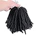 Fluffy Spring Twist Crochet Hair 8 inch Spring Twist Crochet Braids Hair Extensions 3 Pack Black Synthetic Crochet Braids (1B)