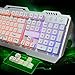 KINGEAR Ergonomic Multimedia 7 Colorful Rainbow with Smart LED Backlight Wired Gaming Keyboard with Mouse