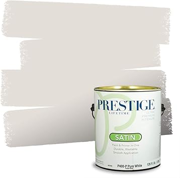 Amazon Com Prestige Paints Interior Paint And Primer In One 1 Gallon Satin Comparable Match Of Sherwin Williams Incredible White Home Improvement
