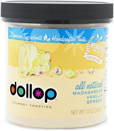 Dollop Gourmet Frosting | All Natural, Gluten Free, NON-GMO, Dairy Free, Vegan | 12 oz (Madagascar Vanilla)